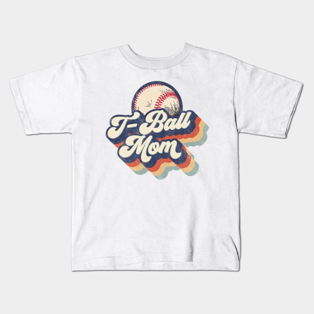 Retro T-Ball Mom Mother's Day Kids T-Shirt by Wonder man 